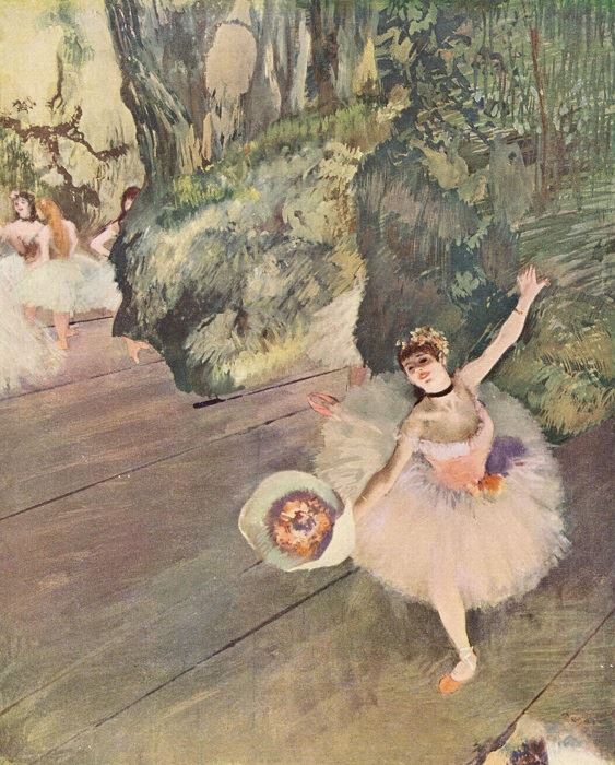 Danseuse avec un bouquet de fleurs ( l`étoile du ballet ) (Dancer with a Bouquet of Flowers (Star of the Ballet)), 1878, oil on canvas, unknown collection
